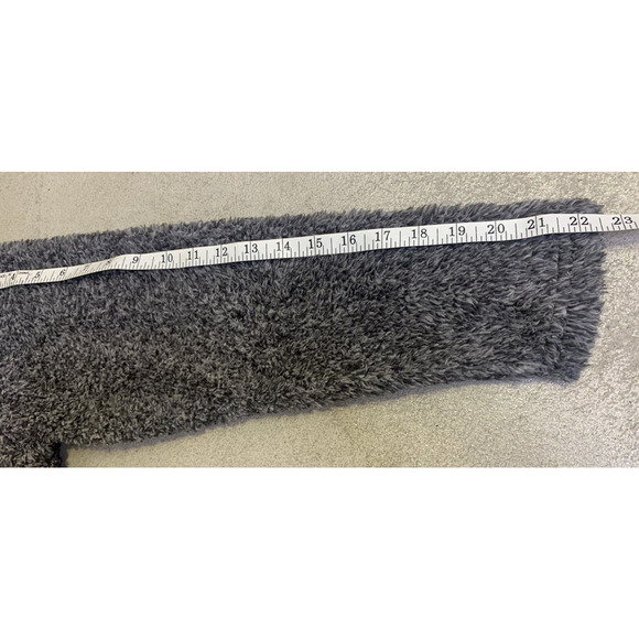 Roolee Fuzzy Fleece Sweatshirt Womens L Large Grey 1/4 Zip Pullover Sweater - Picture 10 of 10